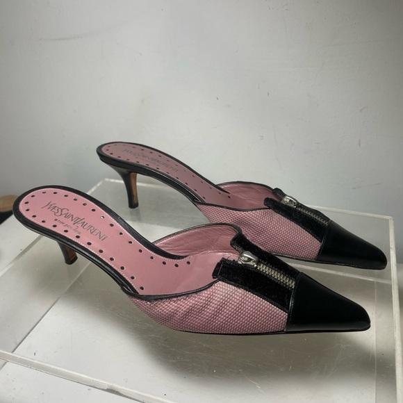 Saint Laurent YSL mule kiten heels shoes sz 38 - Picture 3 of 15